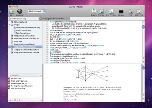 Latexian is new LaTeX Editor for Mac OS X