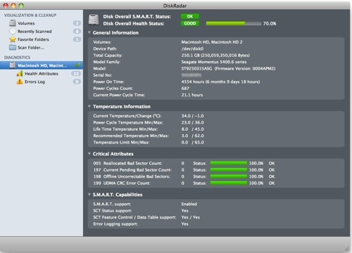 DiskRadar 1.0 for Mac OS X offers hard disk fault prediction, more