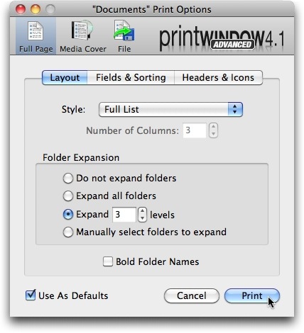 Print Window available at the Mac App Store