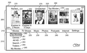 Apple patent is for a menuing structure for media content
