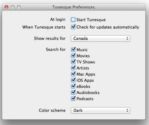 Tunesque brings iTunes Store search to Lion