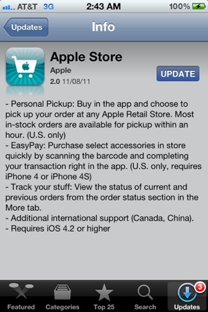Apple Store app now supports in-store pickup