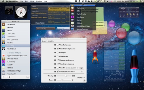 DesktopWidget is new Dashboard extension