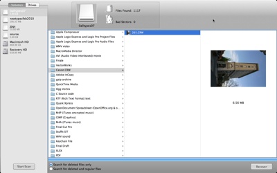 Data Recovery Guru for OS X lets you scan, recover deleted files