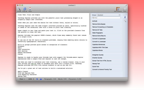 TextSoap Express 1.0 slips onto the Mac