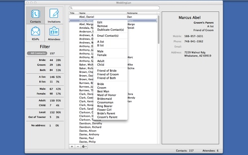Wedding planning software released for Mac OS X