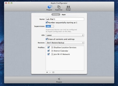 Apple Configurator lets you deploy large numbers of iDevices