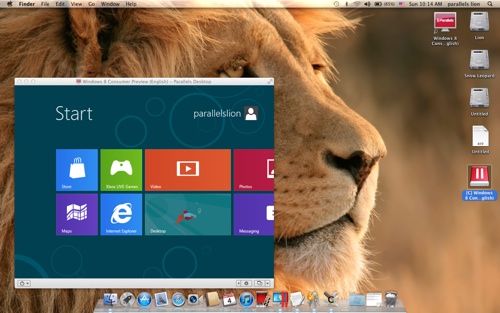Parallels Desktop update supports Windows 8 preview, Mountain Lion