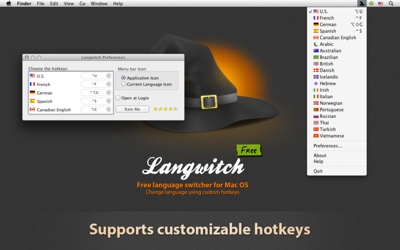 Langwitch for OS X lets you switch languages with specified hotkeys