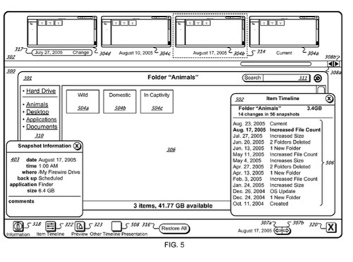 Apple patent is for user interface for backup management