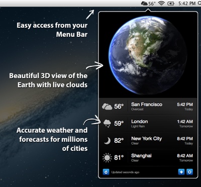 Living Earth HD offers a world clock, weather app for OS X