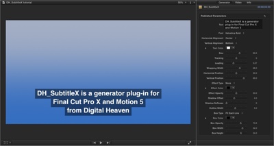 DH_SubtitleX released for Final Cut Pro X, Motion 5