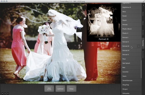 CameraBag 2 lets you quickly apply filters, effects in 32-bit color