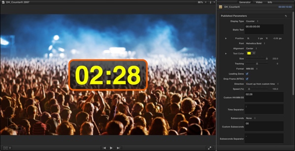 DH_CounterX released for Final Cut Pro X, Motion 5