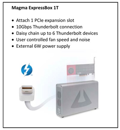 Magma launches PCIe expansion chassis for Thunderbolt