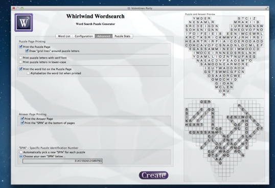 SchwanSongs announces Whirlwind WordSearch for OS X