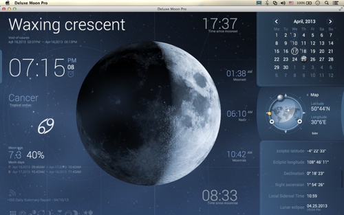 Lifeware releases Deluxe Moon Pro for Mac OS X
