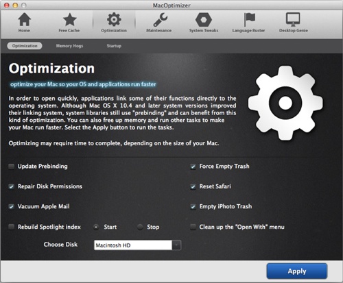 MacOptimizer for OS X optimized to version 2.0
