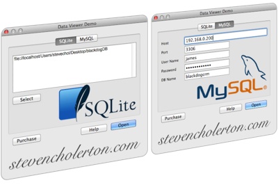 MySQL/SQLite SQL Query and Data Export Component available