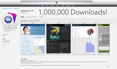 FileMaker Go for iPad and iPhone apps surpass one million downloads