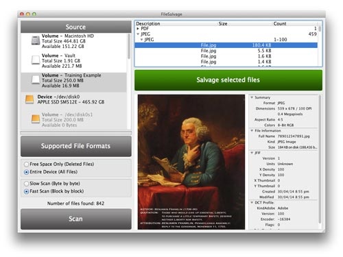 FileSalvage 8 adds support for OS X Mavericks