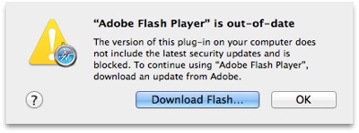 Apple blocking older versions of Flash Player plug-in for Safari