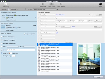Exports Standard can now split QuarkXPress documents into smaller documents