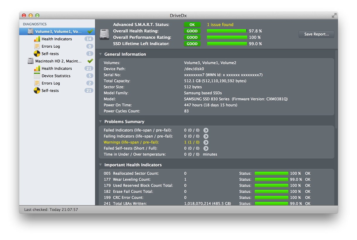 DriveDx for the Mac adds support for 110 new SSDs