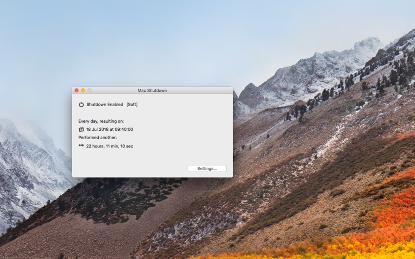 Mac Shutdown 4.1 offers improved management of the Status Menu only functionality