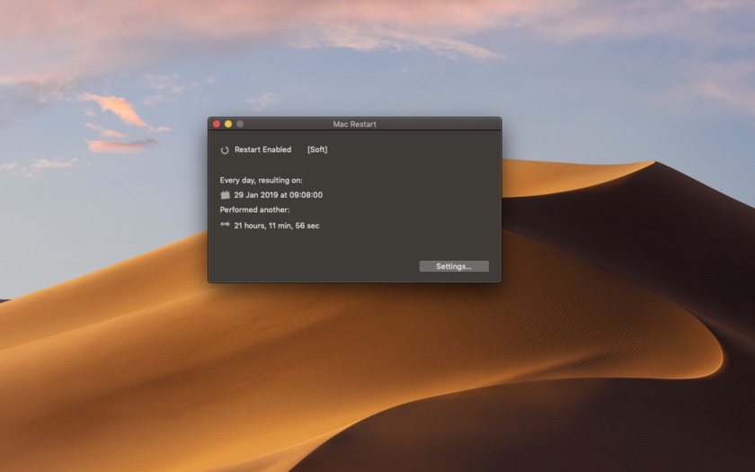 Mac Restart 2.2 is optimized for macOS Mojave