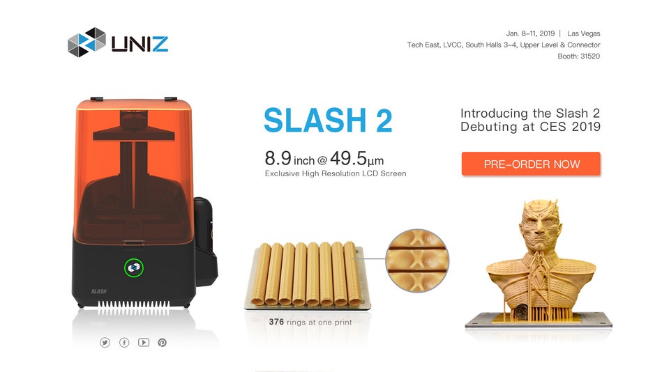 UNIZ unveils new 3D printers