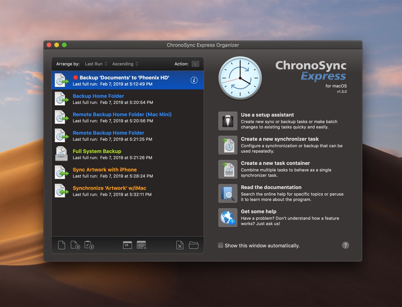 ChronoSync Express now supports macOS Mojave