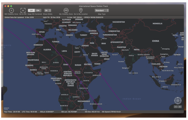International Space Station app for the Mac revolves to version 2.1.2