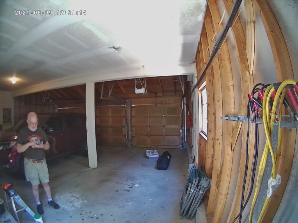 Your friendly reviewer showing the wide angle view of the Nooie Cam Doorbell