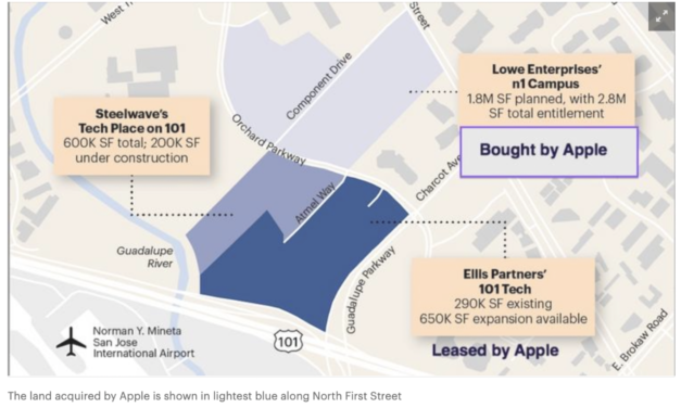Homeless folks have set up encampments on Apple’s unused-for-now San Jose property