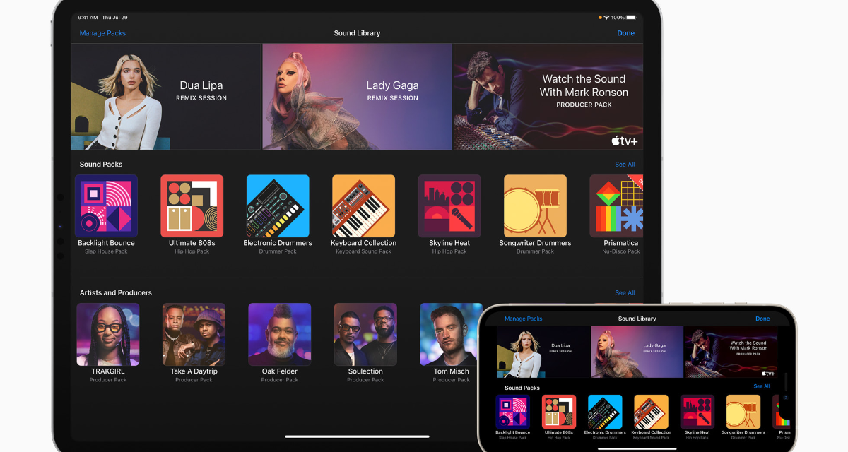 GarageBand for iOS, iPadOS adds Sound Packs from Dua Lipa and Lady Gaga