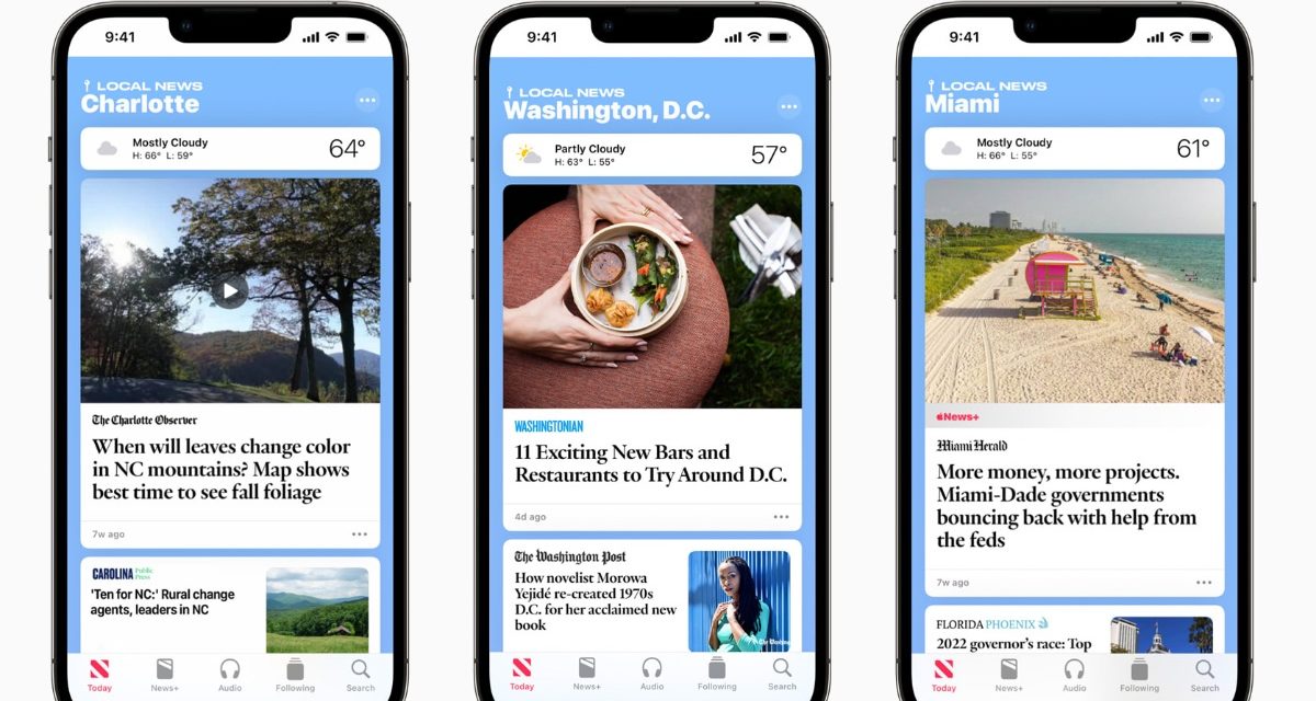 Apple News expands its local news offerings to three more cities