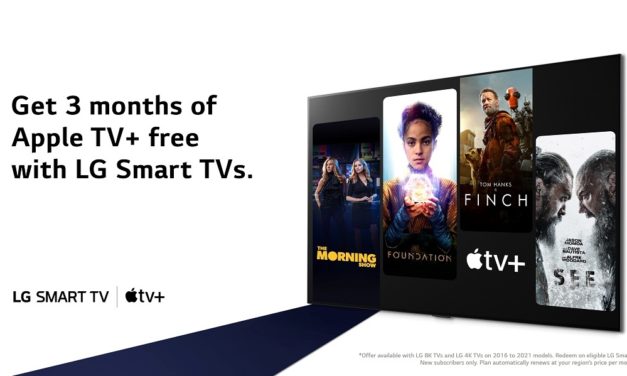 LG to offer customers a three month trial of Apple TV+