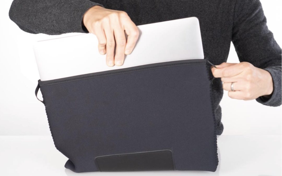 WaterField Design’s Neo Sleeve holds a Mac laptop snuggly and securely