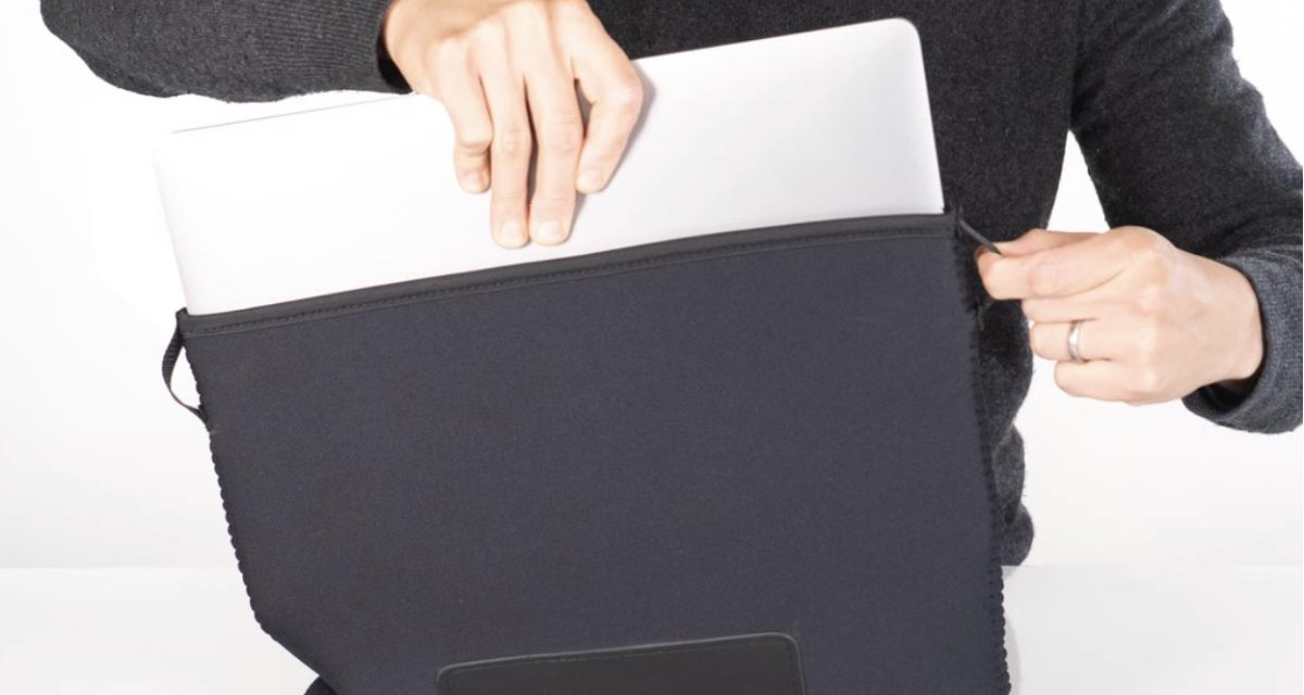 WaterField Design’s Neo Sleeve holds a Mac laptop snuggly and securely