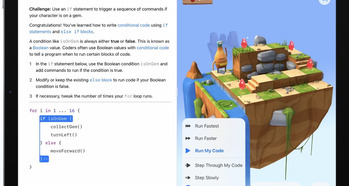 Apple’s Swift Playgrounds upgraded with new features and new content
