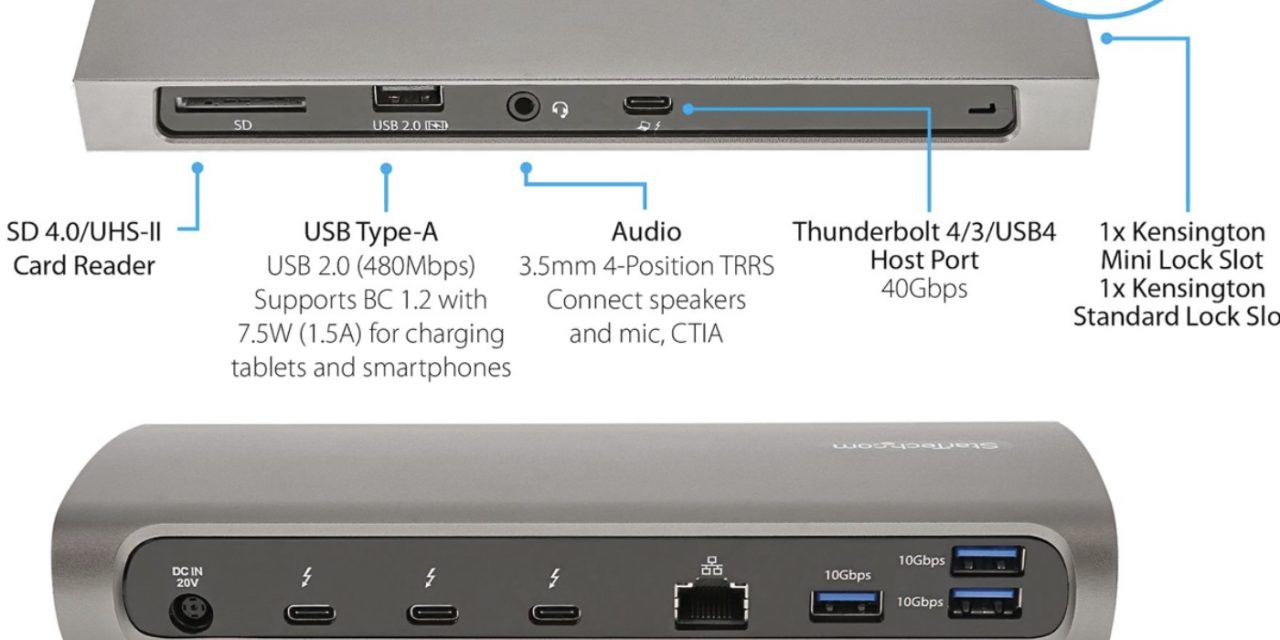 StarTech introduces Thunderbolt TB4CDOCK laptop docking station