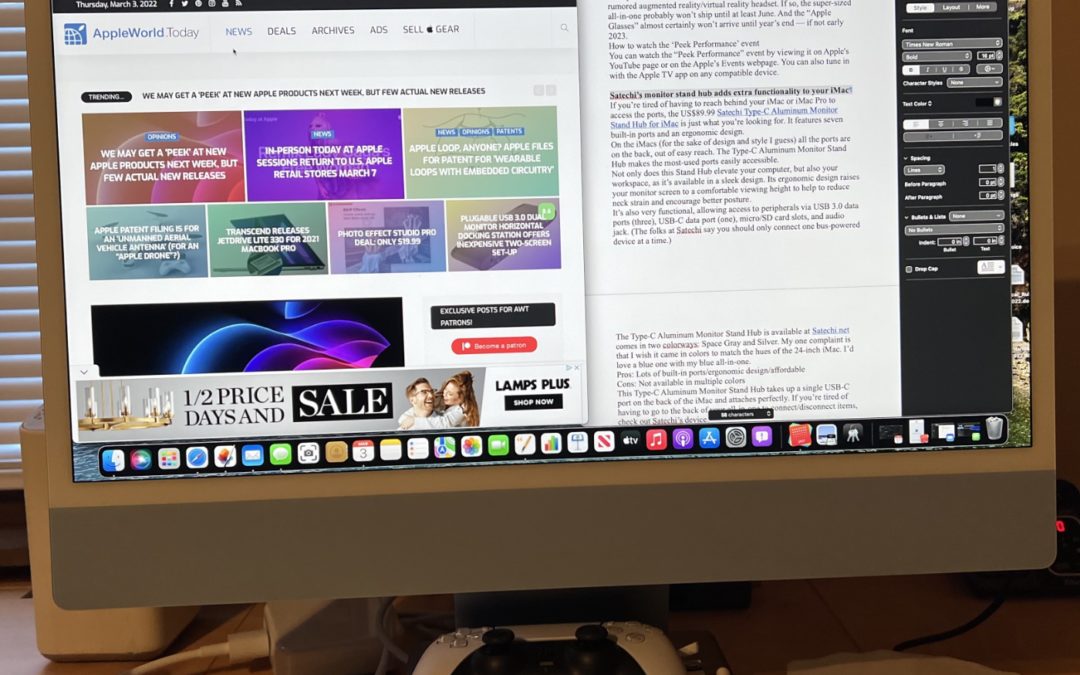 Satechi’s monitor stand hub adds extra functionality to your iMac