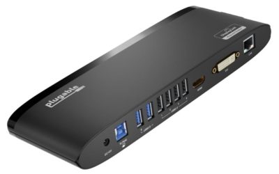 Plugable USB 3.0 Dual Monitor Horizontal Docking Station offers inexpensive two-screen set-up