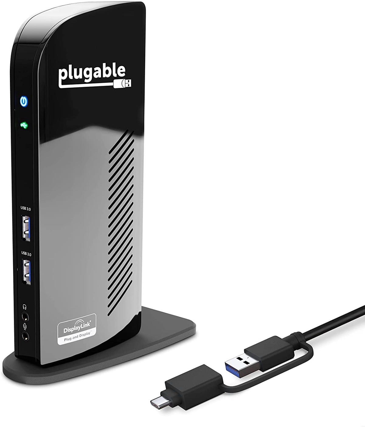 Plugable’s Dual Monitor Laptop Docking Station offers dual video outputs for enhanced