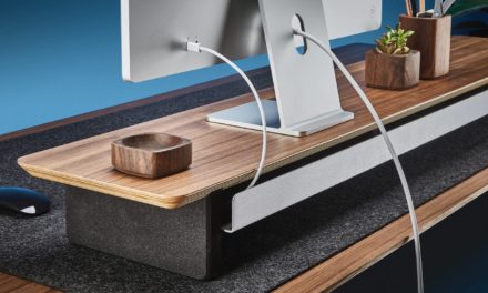 The Grovemade Desk Shelf is a classy, pricey desk shelf for smaller displays