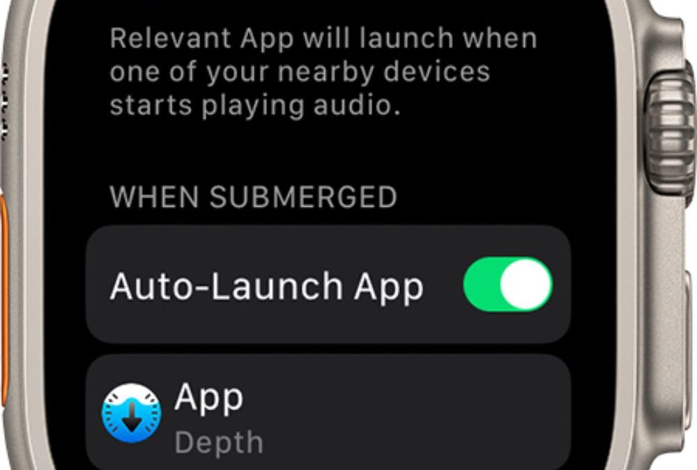 Apple support doc talks about using the Depth app on the Apple Watch Ultra