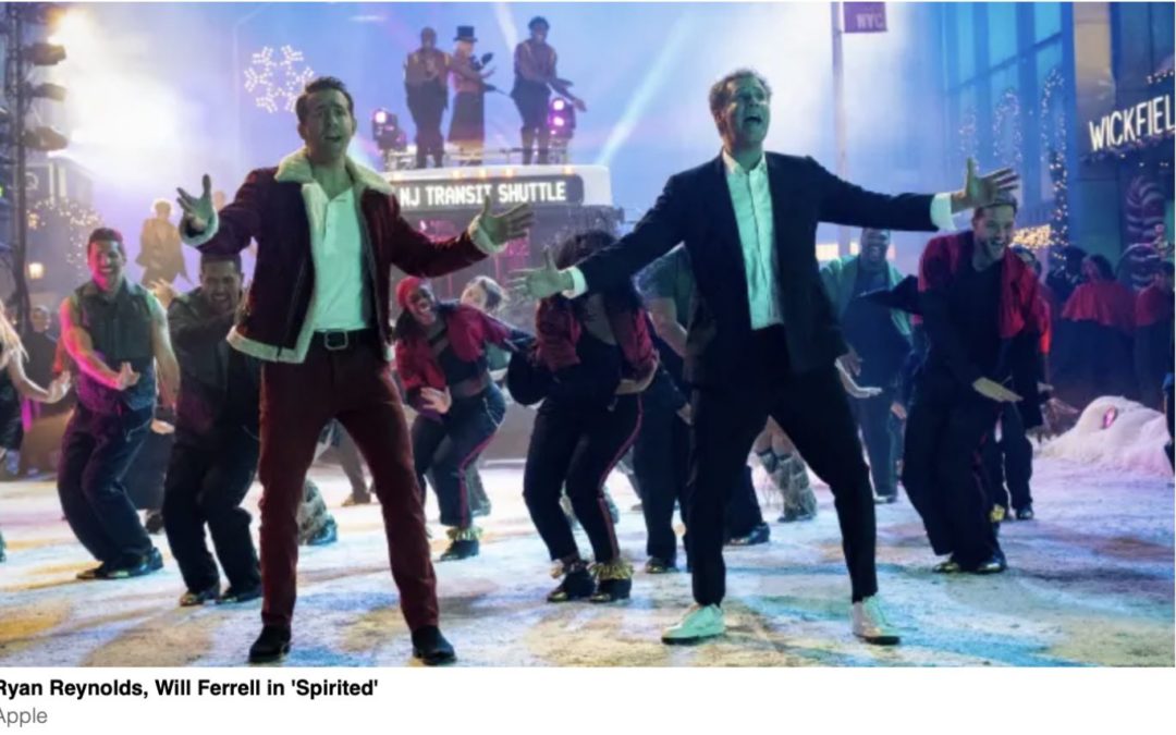 Apple TV+ announces theater, streaming dates for ‘Spirited’ with Ryan Reynolds, Will Ferrell