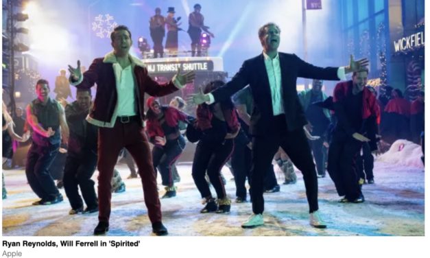 Apple TV+ announces theater, streaming dates for ‘Spirited’ with Ryan Reynolds, Will Ferrell