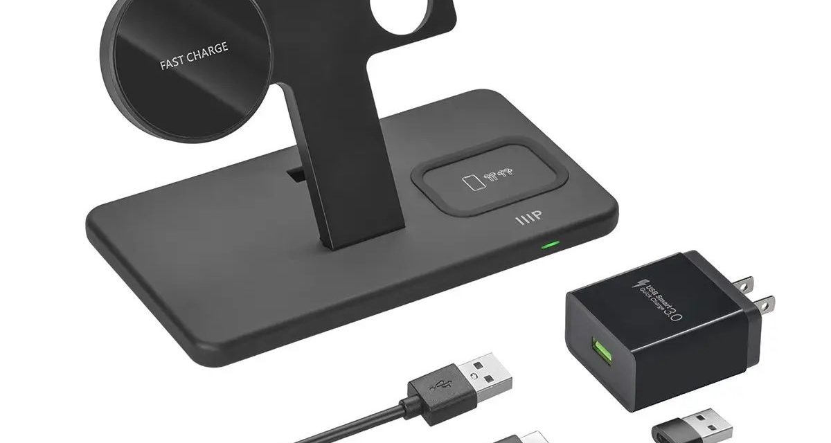 Monoprice’s Magnetic Wireless Charging Station is a good, affordable multi-charger for three Apple devices